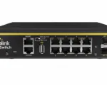 Peplink 8 Port SD Switch Rugged - 240W Power Budget - Front - Ports, USB, Console